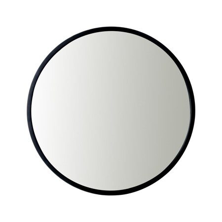Escenografia 24 in. Modern Round Black Metal Frame Bathroom Mirror ES2675334